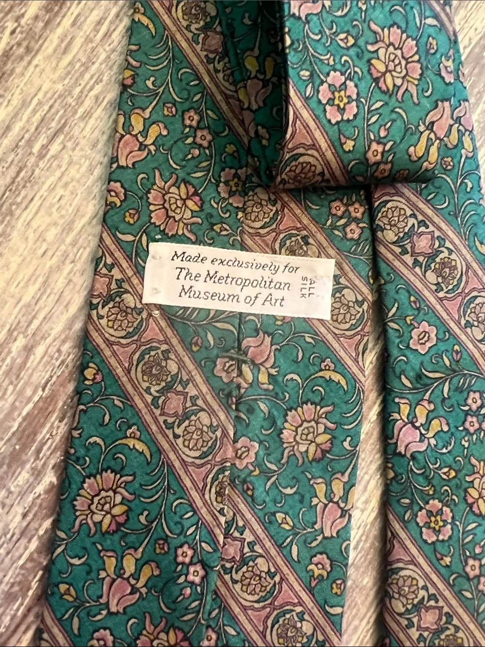Set of 4 Men's Green Floral Silk Tie - Classic Pattern